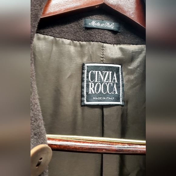 CINZIA ROCCA long chocolate brown wool coat - Picture 3 of 9